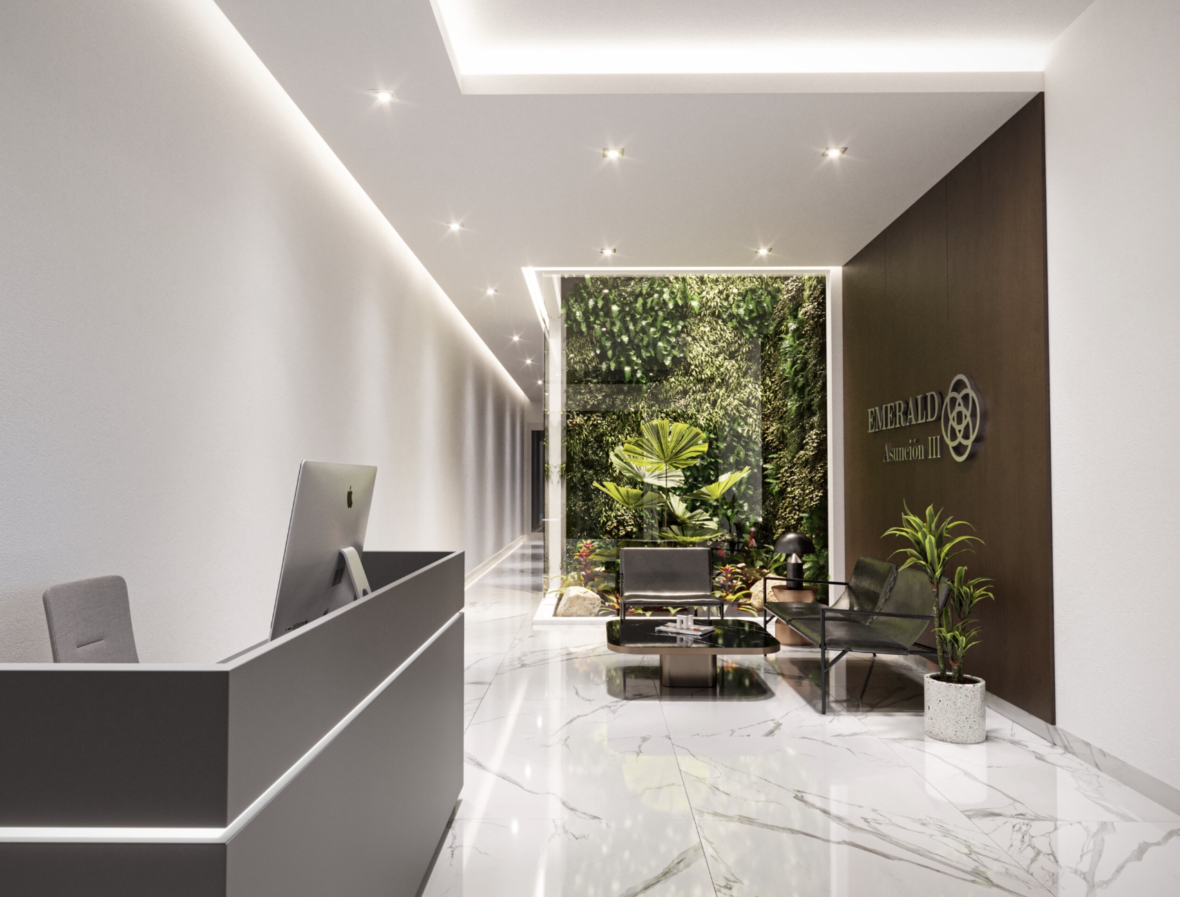 Recepção com design contemporâneo