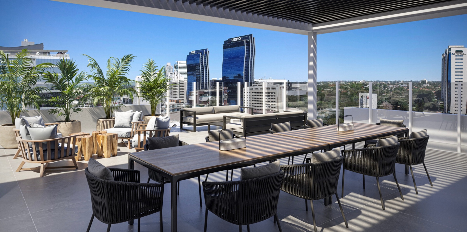 Terraço lounge com vista panorâmica